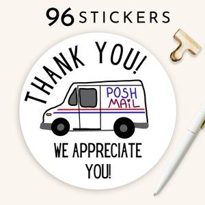 96 Thank You Stickers